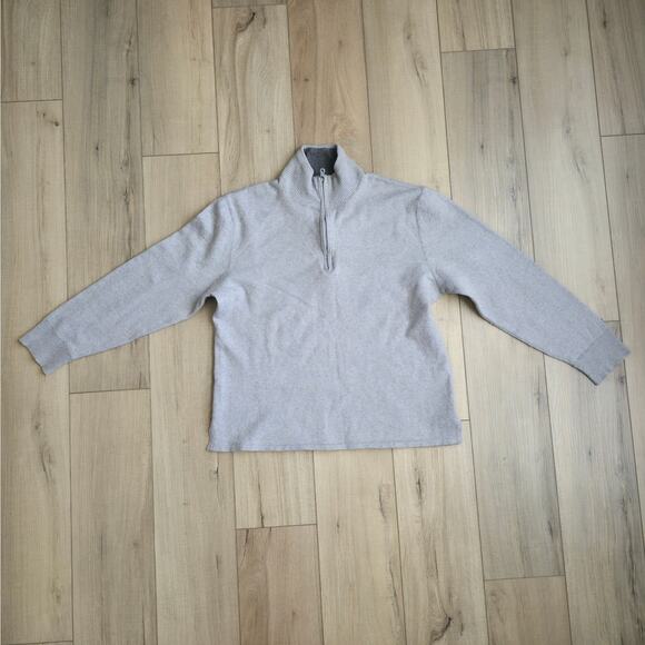 The North Face Cotton Wool Blend 1/4 Zip Gray Pullover Sweater Men Sz L - Picture 4 of 10